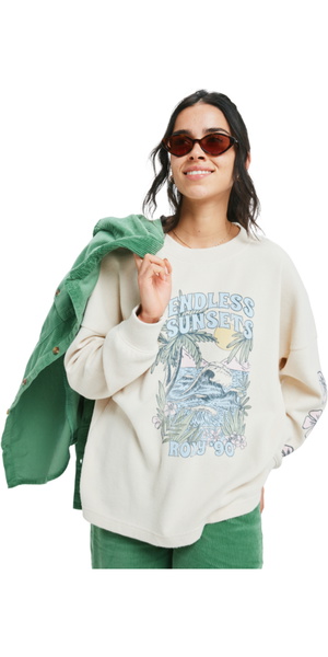 2025 Roxy Womens Eastside Midweight Long Sleeve T-Shirt ERJKT04357 - Parchment